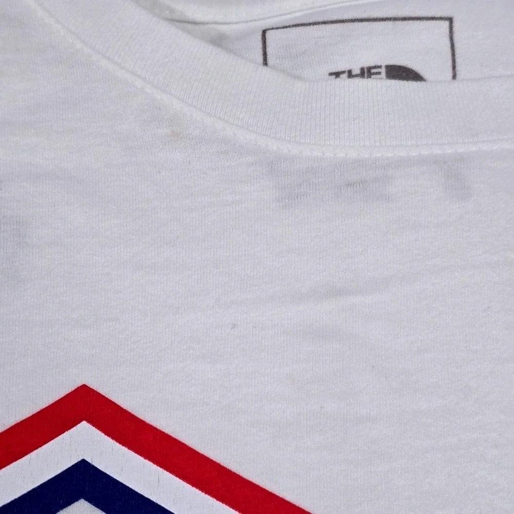 The North Face New USA T-Shirt Mens Graphic Logo‎ Mountain White XL ML056 FLAWS